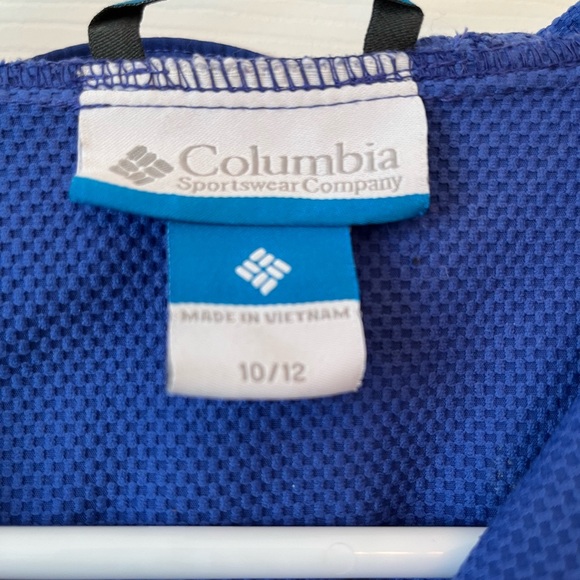 Columbia Omni shield girls full zip hooded windbreaker royal blue size 10/12 EUC - Picture 5 of 5
